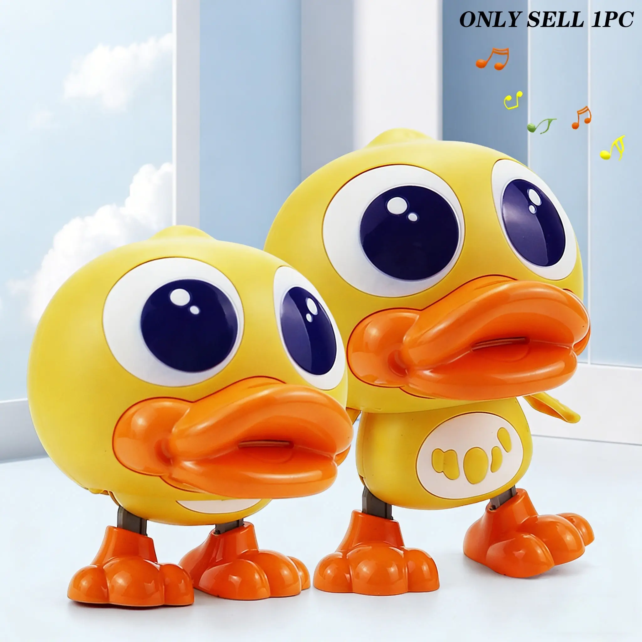 Baby Singing Dancing Play Toy Duck, Interactive Duck Shaped, Learn Language & Head-Up Training, Early Education Interactive Electronic Toy, Requires Aa Batteries
