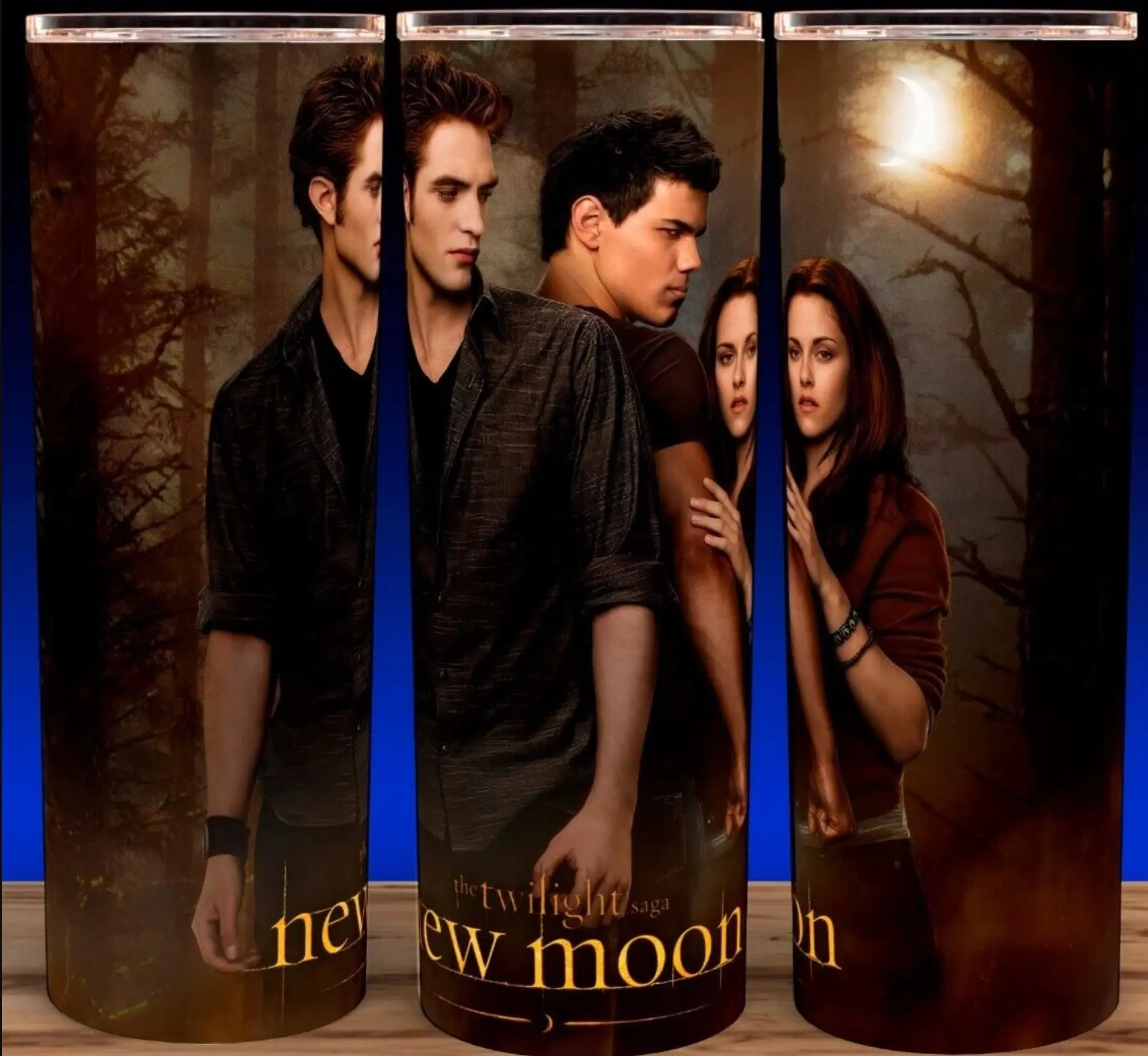 Twilight Saga - Bella - Jacob and Edward Vampire Movie Cup Mug Tumbler 20oz - Stainless Steel, Fantasy, Modern Drinkware - Washable Flasks Stylish