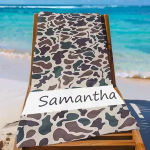 Personalized Camouflage Beach Towel, Camo Monogram Towel, Custom Name Beach Towels, Boy Towel, Dad Towel, Father's Day, Hunter Gift