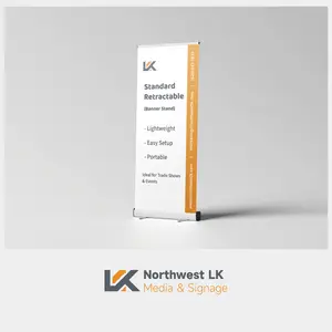 Custom 33" x 81" Banner Stand – UV-printed fabric graphic with curl-free edges, full-color printing