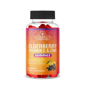 Bear Grips Elderberry With Vitamin C & Zinc Gummies | Boost Your Immunity | Aid Your Body's Defense | Antioxidant-Rich Wellness