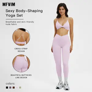 MFVIM Women’s Solid Cropped Camisole Top & High-Waist Leggings Tracksuit Set, Breathable Comfortable Sports Set for Yoga, Gym Workouts, and Running, Ladies Sportswear for All Seasons, Gym Exercise Activewear, Workout Gym Clothing, Stylish Activewear