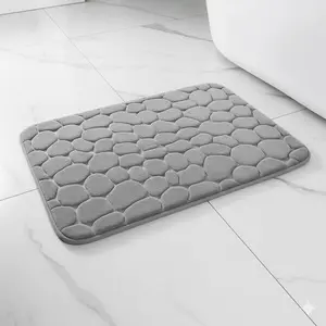 Non-Slip Machine Washable Quick-Dry Absorbent Bath Mat, 40x60cm Shower Mat with Massage Texture, Anti-Mold Drain Design for Bathroom, Entryway, Multi-Scene Use, Comfort Floor Mat for Home.