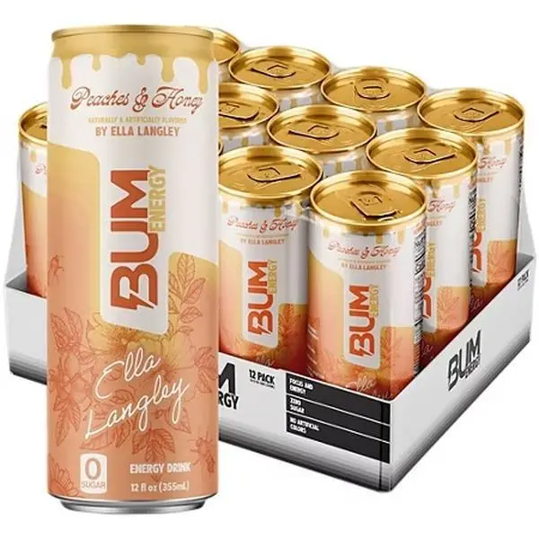 Energy Energy Drink - Peaches & Honey Ella Langley Limited Time Flavor (12 Drinks, 12 Fl. Oz. Each)