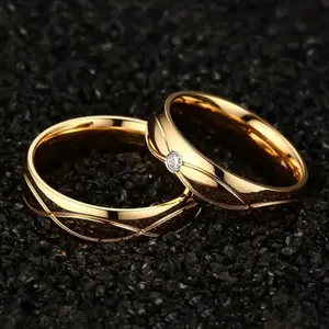 Minimalist Couple Rings with Round Stone – Romantic Matching Rings for Everyday & Special Moments