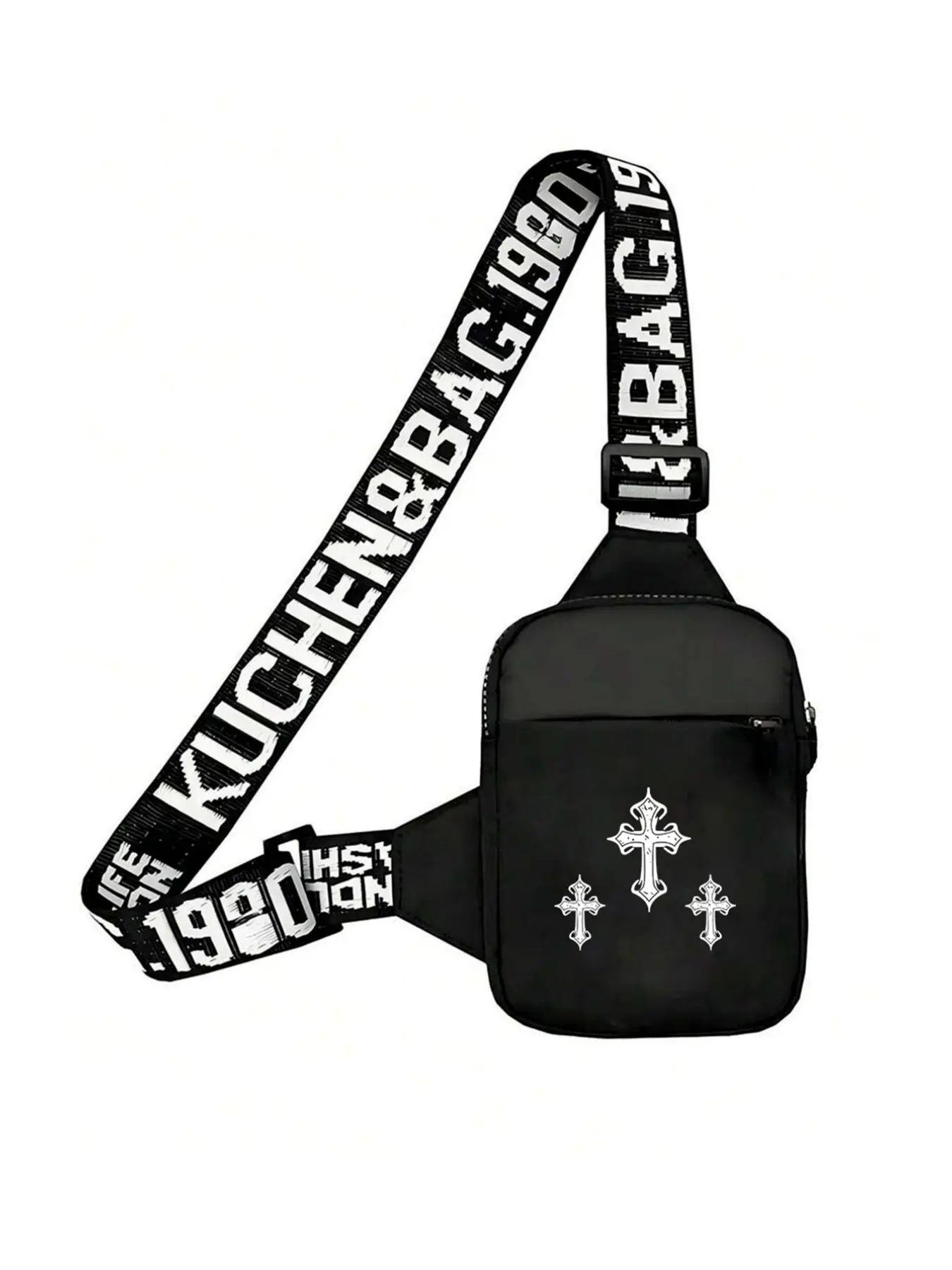 Men's Waist Bag, Zipper Belt Bag, Crossbody Bag, Solid Color, Simple, Versatile, Cartoon, Gothic Cross, Graffiti, Hip-Hop, Sports, Street, Casual, Travel, Vacation, Christian Bag, Belt Bag, Zipper Fanny Pack, Waist Packs