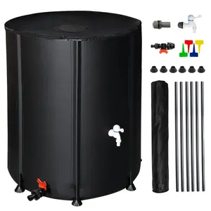 200 Gallon Collapsible Rain Barrel, Portable Water Storage Tank, Rainwater Collection System Downspout, Water Catcher Container with Filter Spigot Overflow Kit