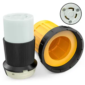 Nilight 30AMP RV Power Cord Cover Twist Lock with Boot Locking Plug 125V NEMA L5-30R ETL Listed Female Shore Connector Replacement Protector for Camper Caravan Trailer Van
