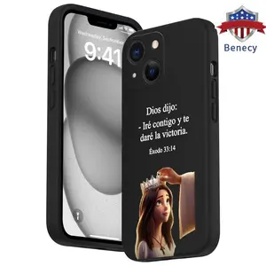 Straight Edge Phone Case for iPhone 17 16 Pro Max 15 Plus 14 13 12 11  Air XR XS E Crown Girl Pattern Pocket-Friendly Shockproof Liquid Silicone Protective Soft Smartphone Casing