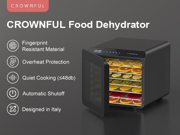 Crownful Food Dehydrator Machine, 7 Stainless Steel Trays, Dryer for Jerky, Vegetable, Fruit, Meat, Dog Treats, Herbs, and Yogurt Crownful Food Dehydrator Machine, 7 Stainless Steel Trays, Dryer for Jerky, Vegetable, Fruit, Meat, Dog Treats, Herbs, and Yogurt
