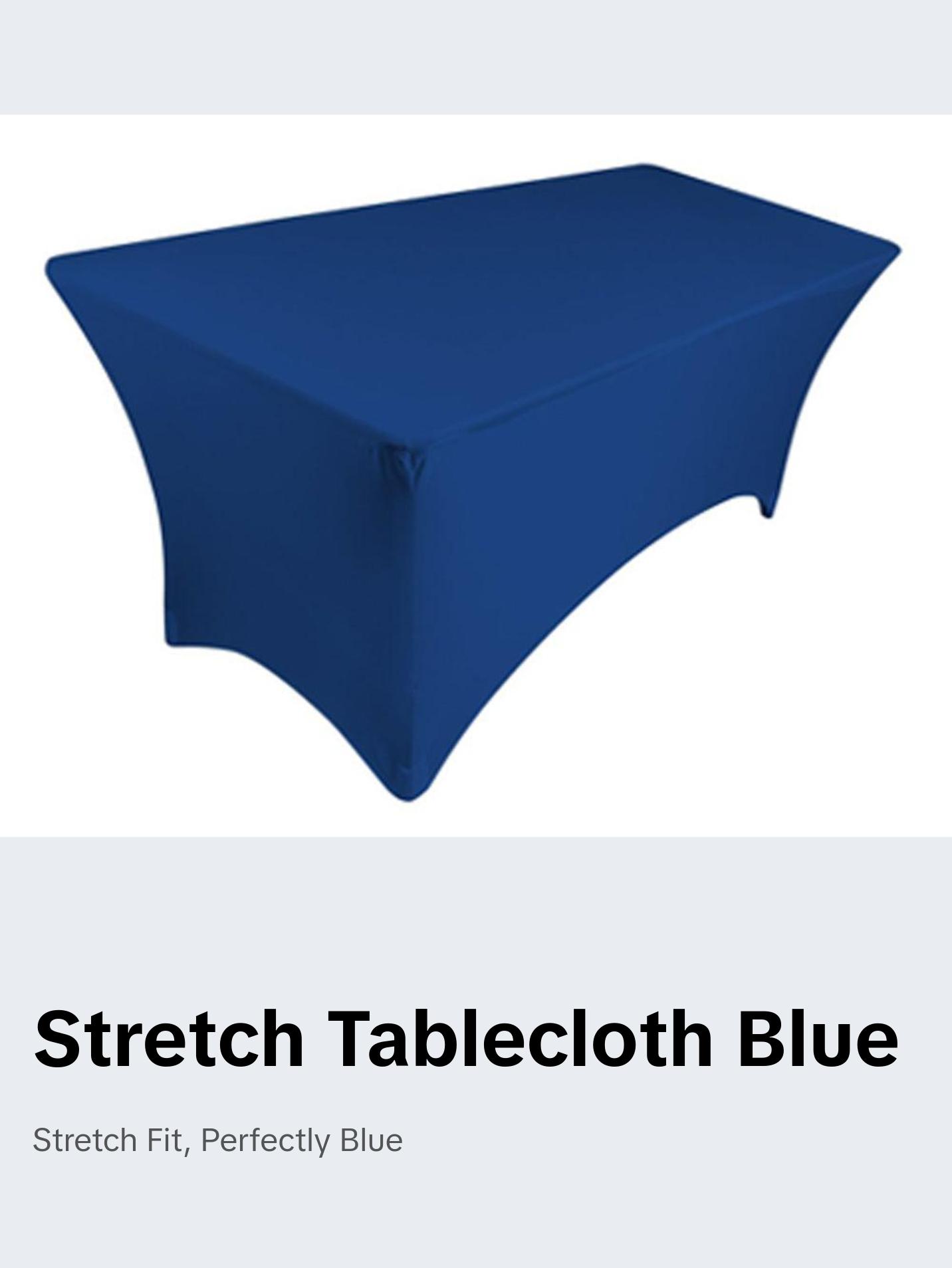 Tektrum  4ft/6ft/8ft Long Rectangular Stretch Tablecloth, Spandex Jacket Cover, Tight Fit Linen-Fitted Table Cover For Trade Show, DJ, Wedding, Party, Banquet, Event, Kiosk, Vendor - Premium Fabric (Blue)