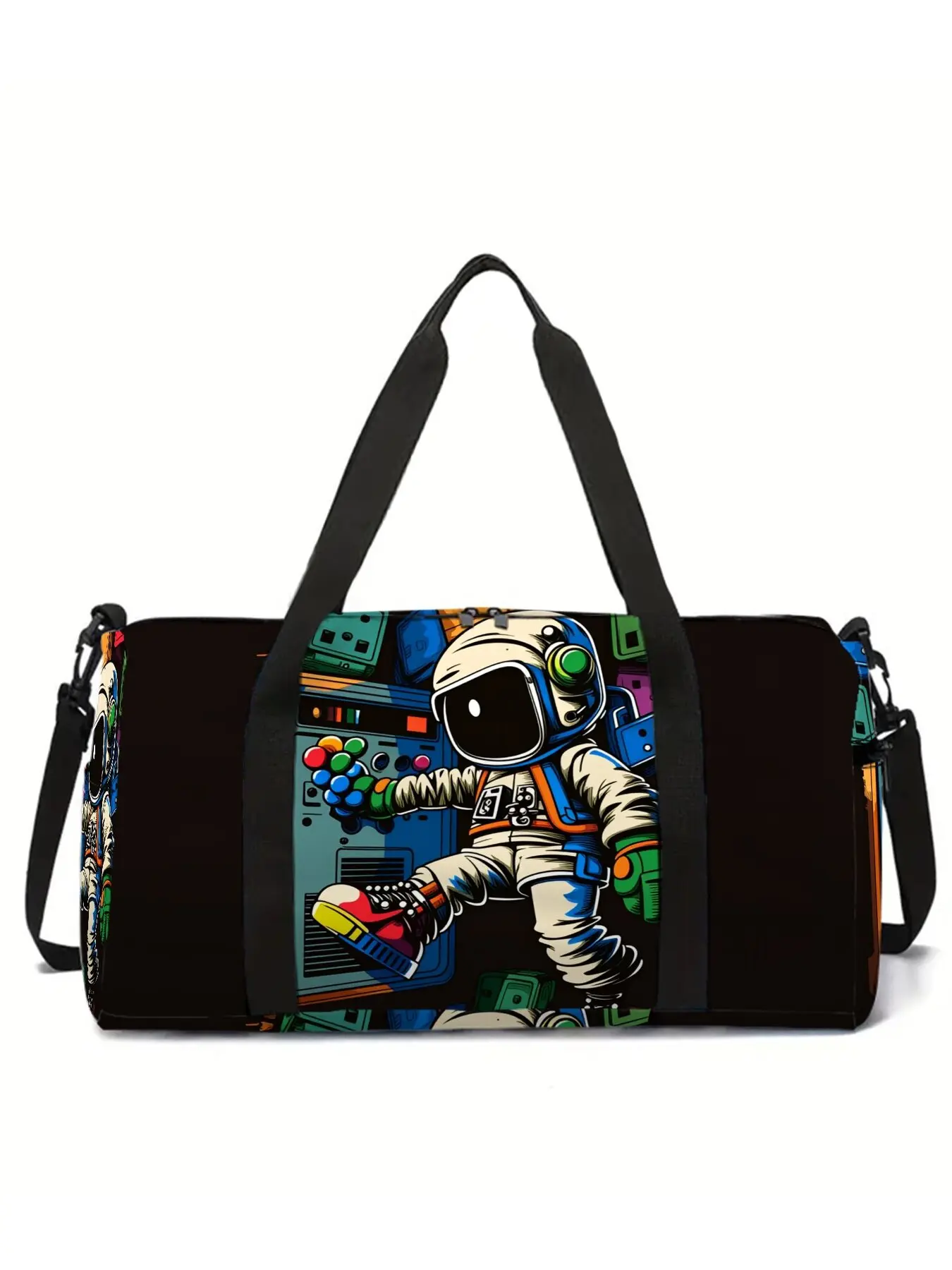 Astronaut space cartoon print travel bag, luggage bag, yoga bag, gym bag