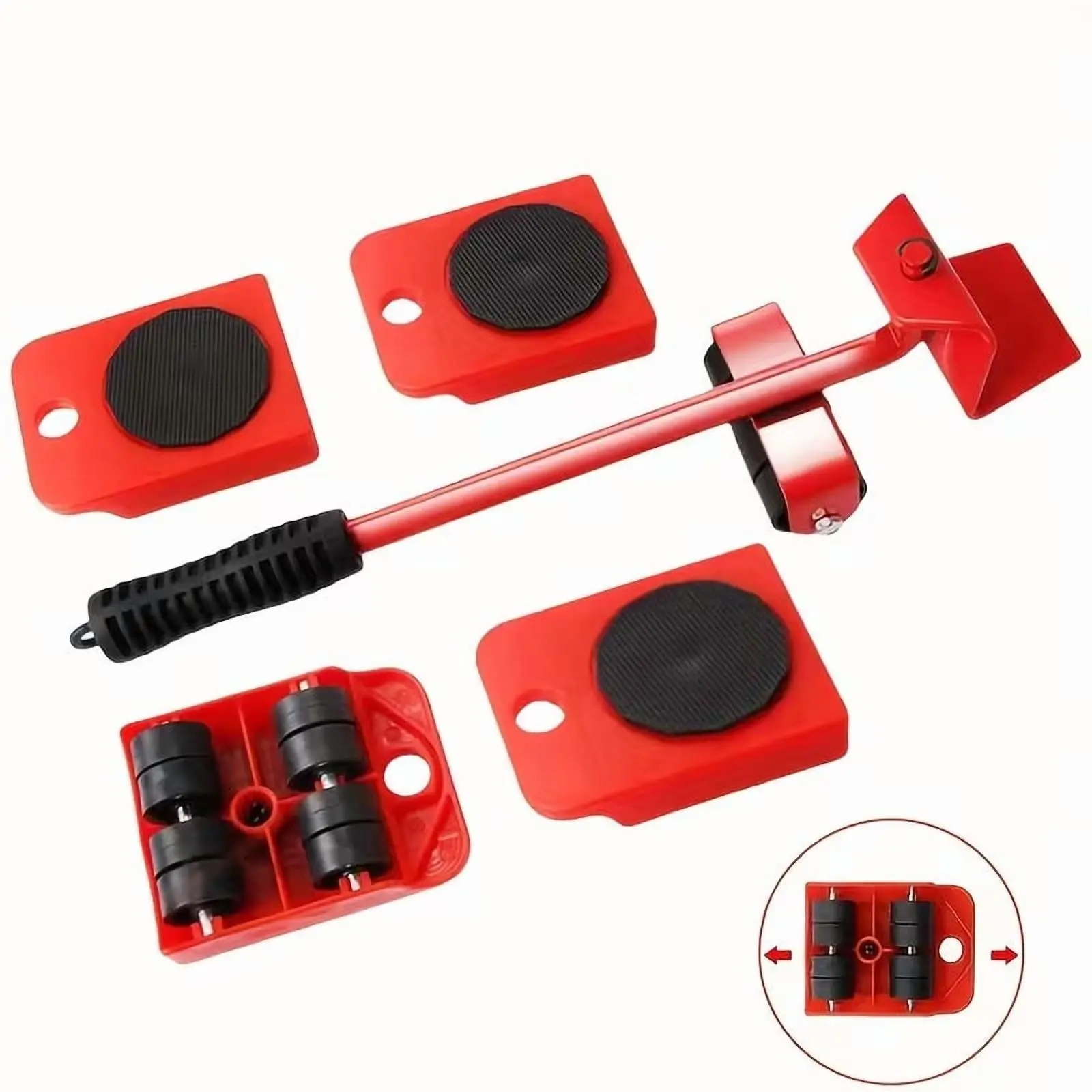 Heavy Duty Furniture Lifter & Moving Tool Kit with 4-Wheel Dolly – Easy Sofa, Bed & Appliance Moving, 360° Wheels