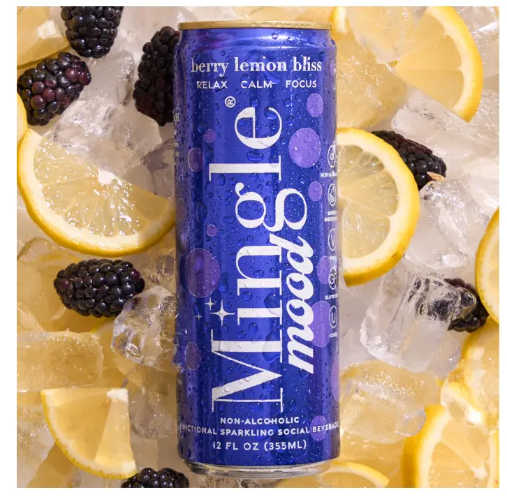 Mingle Mood Berry Lemon Bliss Functional Beverage Mix – Berry Lemon Flavor with L-Theanine, Ashwagandha & Lion's Mane, Zero Sugar, Daily Wellness Drink