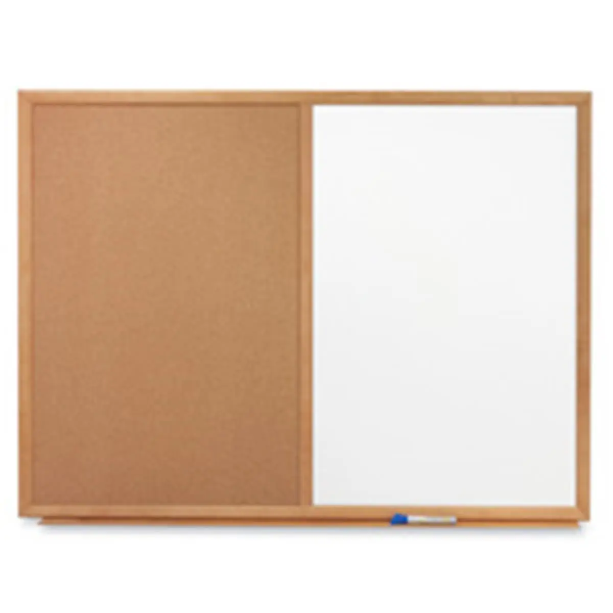 Natural 4ft.x3ft. Dry-Erase Cork Combination Board - Wall-Mount Office Presentation Board with Dry-Erase Surface (Horizontal Orientation)