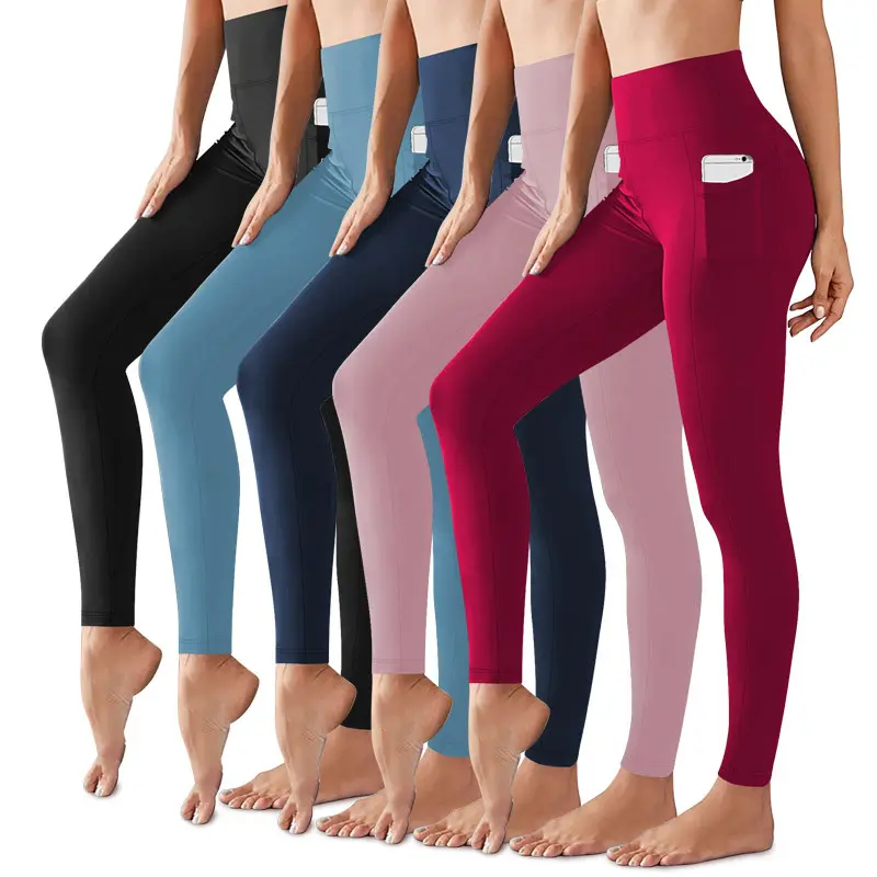 Womens Yoga Pants with Pockets High Waist WorkoutLeggings Running Pants Athletic Leggings