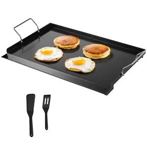 VEVOR 24x16 in Flat Top Griddle Carbon Steel Universal BBQ Grill Pan Cookware Induction Sturdy