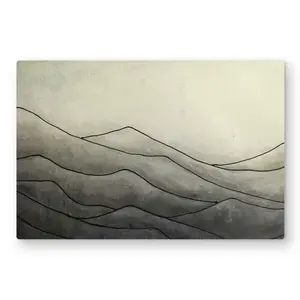 Begin Home Decor C1MP203044029Q 20 x 30 in. Desaturated Waves Wall Art - Contemporary Beige Metal Print