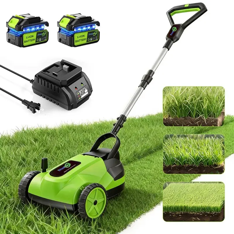 iTOOLMAX Brushless Motor Battery Powered Lightweight Portable Rechargeable Electric Small Lawn Mower, Auto Shut-Off Sensor, 3-Position Cutting Height, 9.9Lbs Cordless Push Mower for Garden/Yard, Gardening Gift for Parents, Battery Powered Lawn Mower