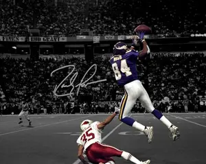 Randy Moss Minnesota Vikings Epic Catch ondertekende foto Handtekening Print Poster Wall Art Home Decor