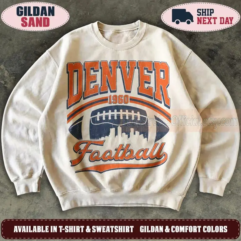 Denver Football Vintage Shirt, 90s Retro Graphic Tee, Game Day Oversized T-Shirt, Sweatshirt, Football Fan