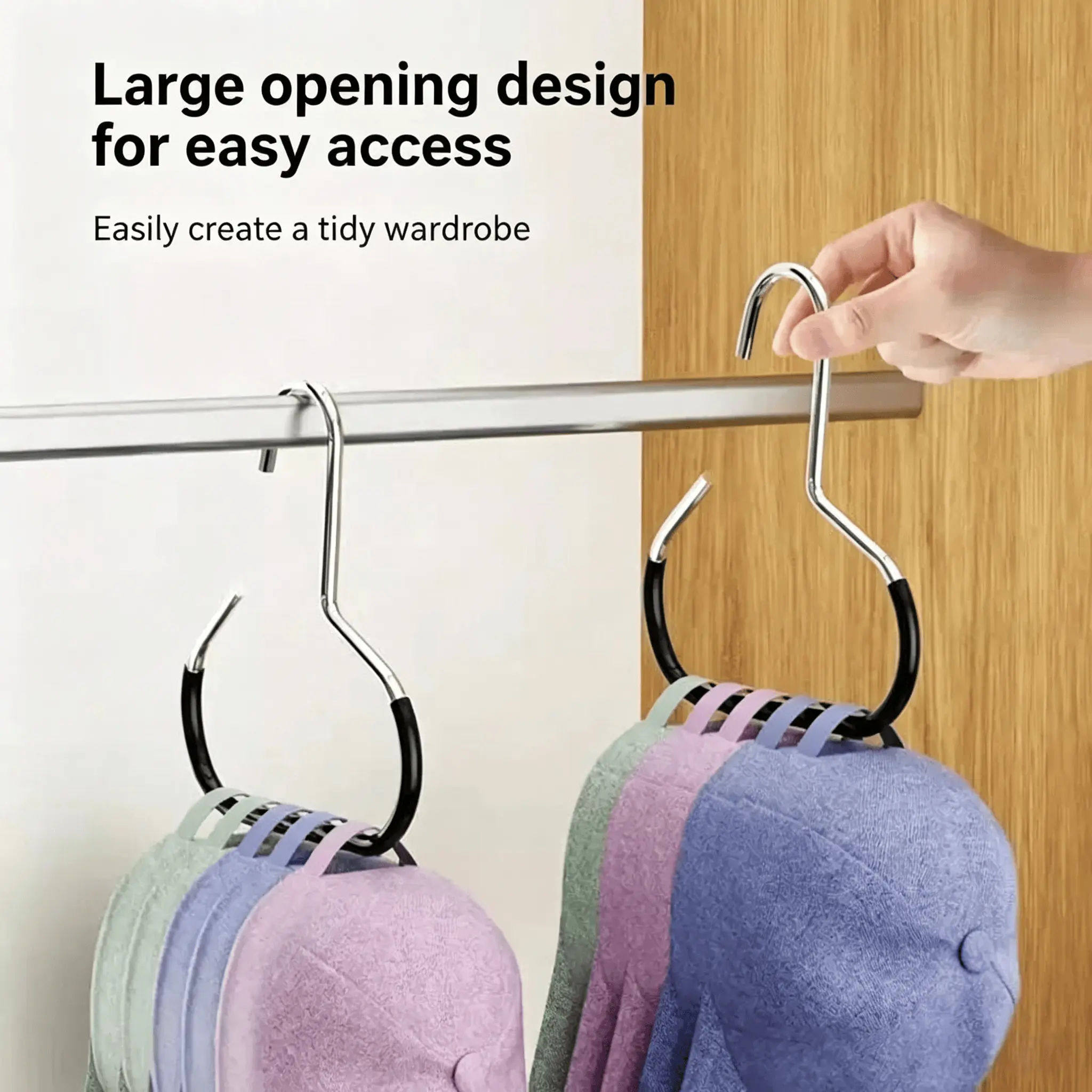 10 Pack Hat Hangers, Multi-Purpose Cap Organizer for Closet & Dorm