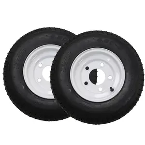 2PCS Trailer Tire On Rim 4.80-8 480-8 4.80 X 8 8 in. Load Range C 5 Lug Hole 6 PLY Wheel Max Load 760LBS