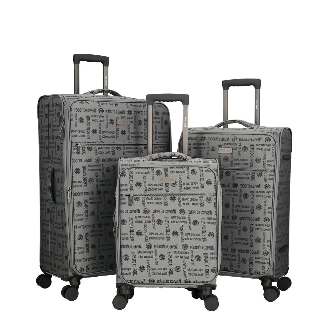 ROBERTO CAVALLI Luxury 3 Piece Luggage Set, Expandable Hard Shell Suitcases with 8 Spinner Wheels