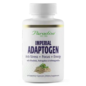 Paradise Herbs Imperial Adaptogen | Ashwagandha, Rhodiola, Holy Basil, Astragalus, Eleuthero, Ginseng, Reishi & Cordyceps | Daily Botanical Blend | 60 Vegetarian Capsules Dietary Supplement