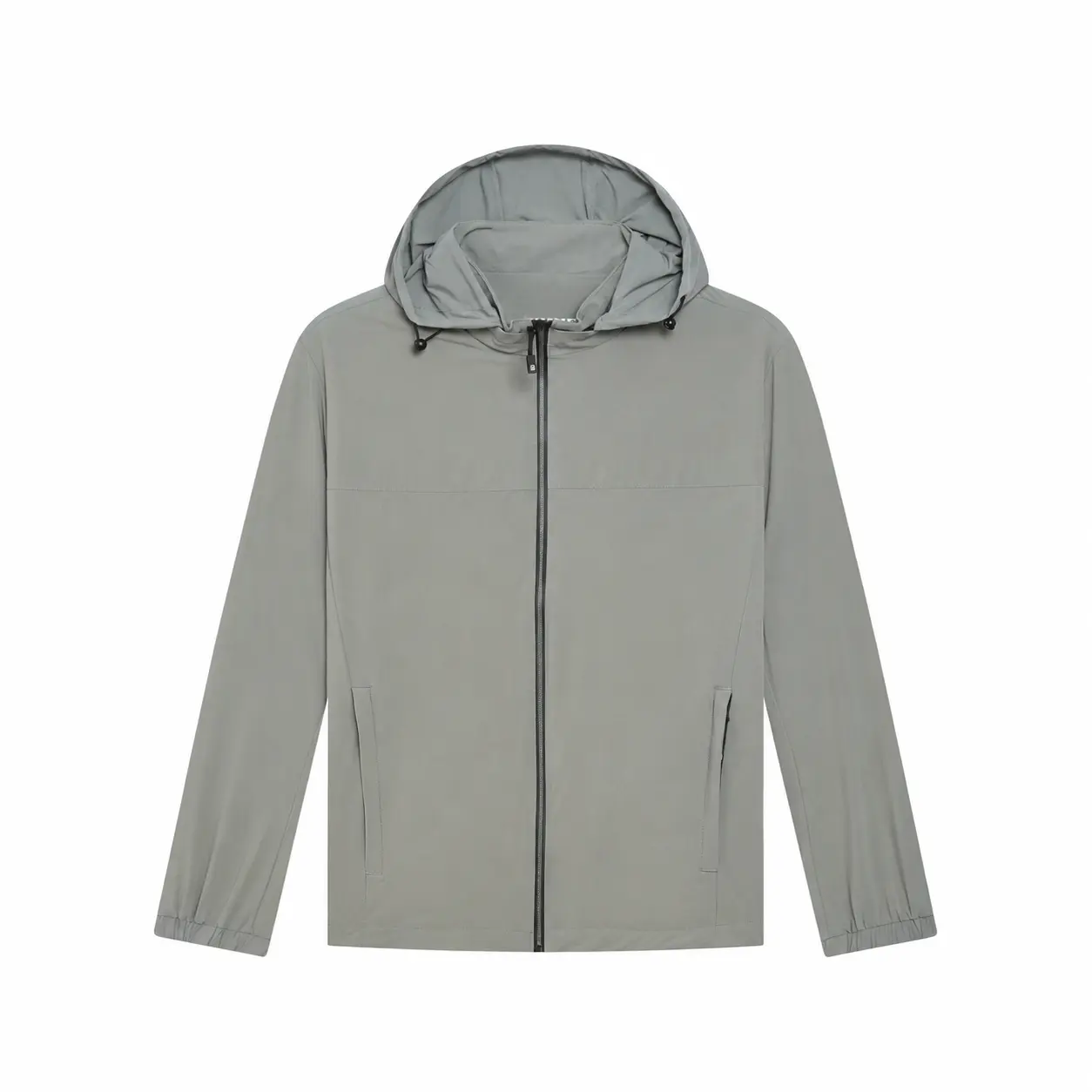 Men’s Casual Full Zip Jacket with Adjustable Hood and Side Pockets