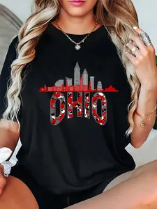 100% Cotton Unisex Ohioan State of Ohio Camo Graphic Designs T-Shirt