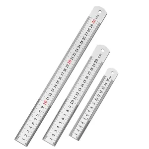 Stainless Steel Ruler Set 3 Pack  - Includes 6 inch (15 mm), 8 inch (20 mm), and 12 inch (30 mm) with SAE & Metric Measurements - for Drawing, Home, Office, and Engineering Use