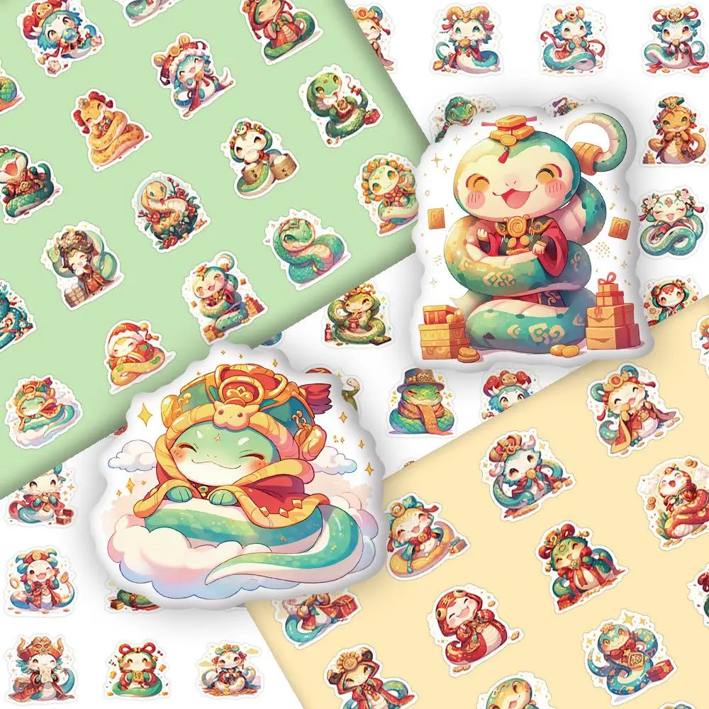 Cute Cartoon Snake Series Sticker, Self Adhesive Decorative Stickers, DIY Decals for Water Bottle, Laptop, Phone Case, Scrapbooking, Journal Making, Screen Protector