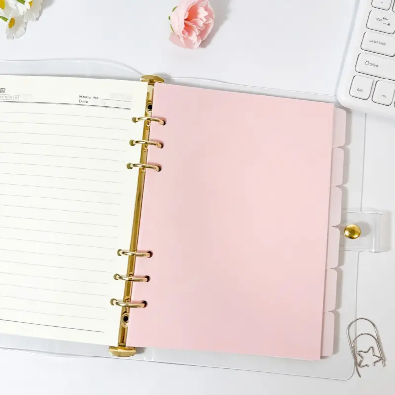 Office Classification Transparent Plastic Divider Pages, A5 PVC Index Tabs, Durable Reusable, Convenient Index Checking, Office Accessories