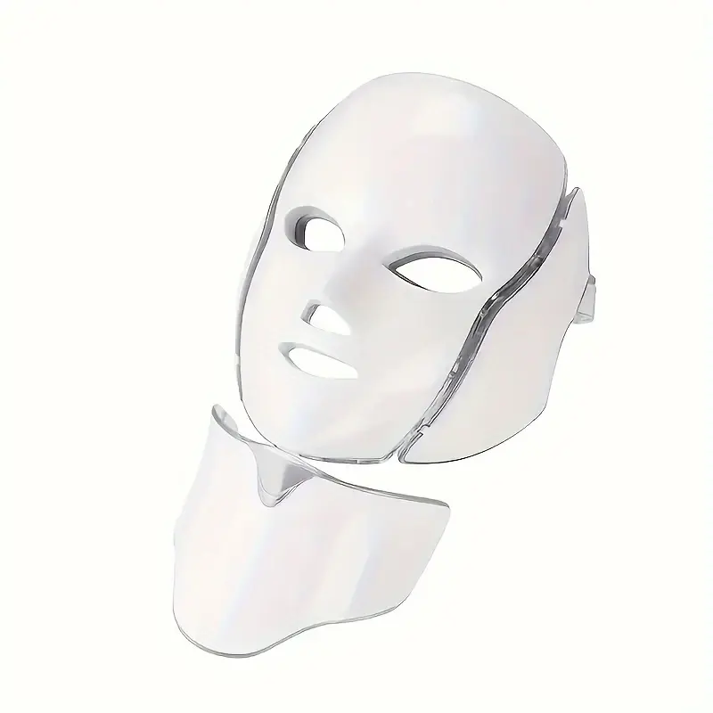 LED Facial Skin Care Instrument 7 Color LED Light Facial Mask Adjustable Beauty Care Tool for Acne Clear Daily Use Valentine's Day Gift Perfect for Mother Acne Clear Daily Repairing White