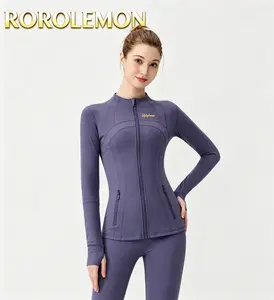 Women's High Neck Slim Fit Jacket – Breathable Four-Way Stretch Activewear for Yoga & Casual