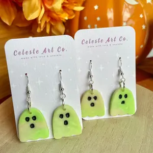 Handmade Glow in the Dark Ghost Earrings