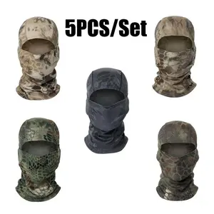 5PCS Camouflage Balaclava Face Mask, UV Protection Sun Hood for Men & Women, Tactical Gear for Motorcycle Running Riding Cycling