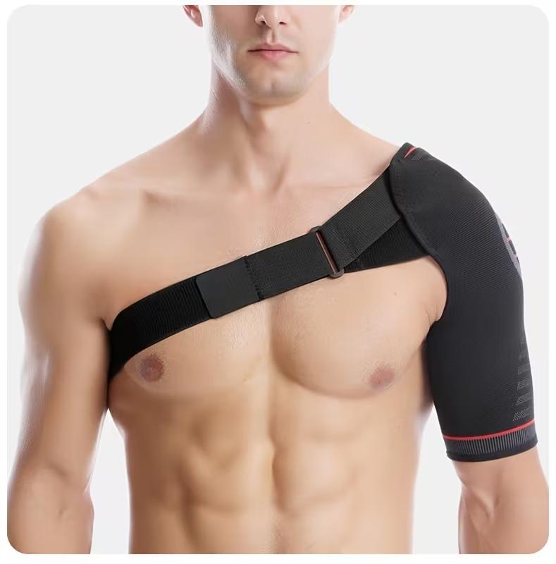 1Pcs Adjustable Shoulder Brace for Men & Women - Rotator Cuff Support Brace and Arm Sling for Pain Relief, Shoulder Compression Sleeve for Preventing Strains and Dislocation, Adjustable Fits Left and Right Arm, Men & Women