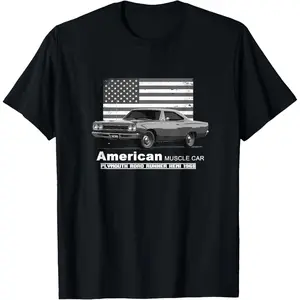Casual Cotton shortsleeve tees  Plymouth Road Runner Hemi American Muscle Car 60s 70s T-Shirt