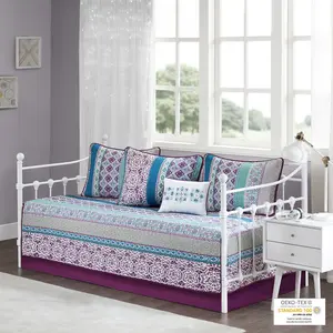 6 Piece Boho Reversible Daybed Set, Joni