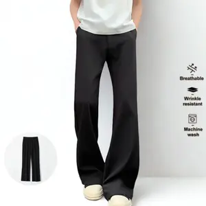 Men's American High-Street Draping Pants - Menswear with Slight Flare, Stylish Contemporary, Comfy Leg-Lengthening, Casual Versatile Bottoms, Casual Men's Pants