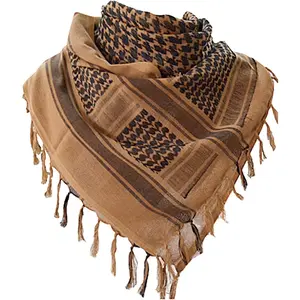 Shemagh Tactical Desert Scarf, 100% Cotton Keffiyeh Neck Head Scarf Wrap for Men Women