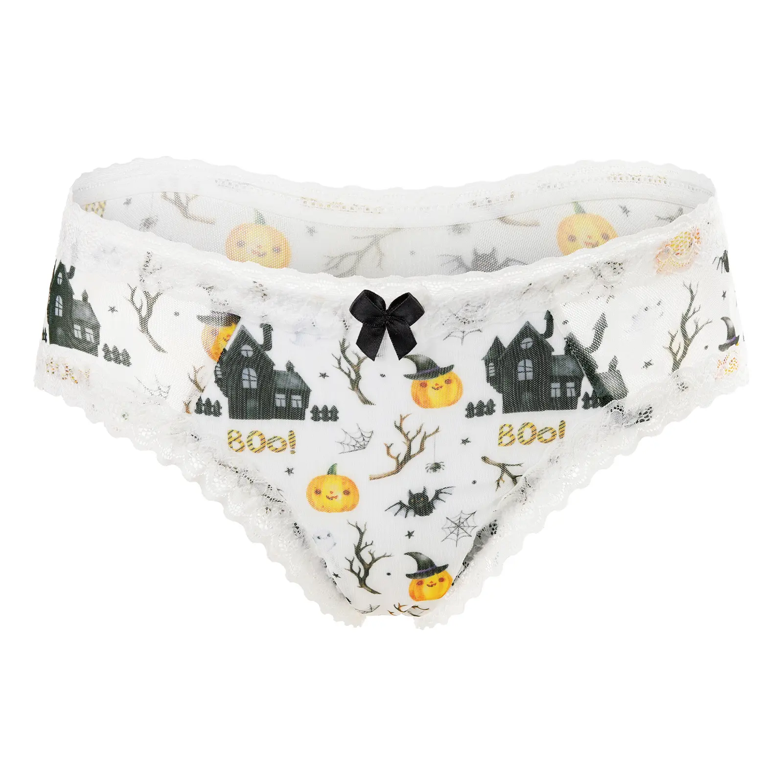 LittleForBig Sissy Breathable Hipster Briefs Pumpkin Halloween Pattern Mesh Silky Gender Affirming Tucking Gaff Panties