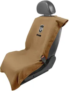 RAM Seat Armour Seat Protector Towel for Ram - Soft Plush Machine Washable Car Seat Cover - Effortless Installation & Versatile Use - Tan