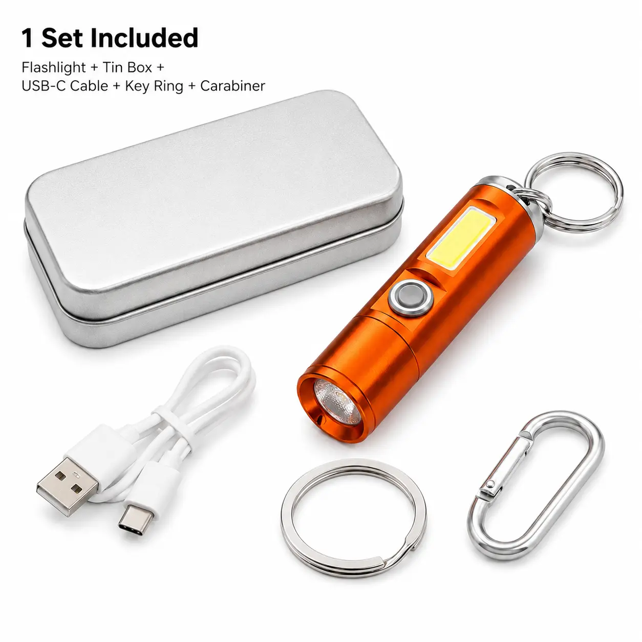 2026 New Mini Aluminum Alloy White Laser Flashlight - USB Rechargeable, Built-in Battery, Zoomable, 395nm UV Detection Torch, Pocket-Sized Portable EDC Tool in Metal Gift Box, Outdoor Camping & Pet Stain Detection Essential