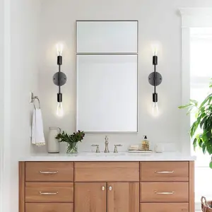 Modern Industrial Style Brass Finish Bathroom Wall Light, Vanity Mirror Front Lighting, E27 Base (bulb Not Included), Suitable for Bathrooms