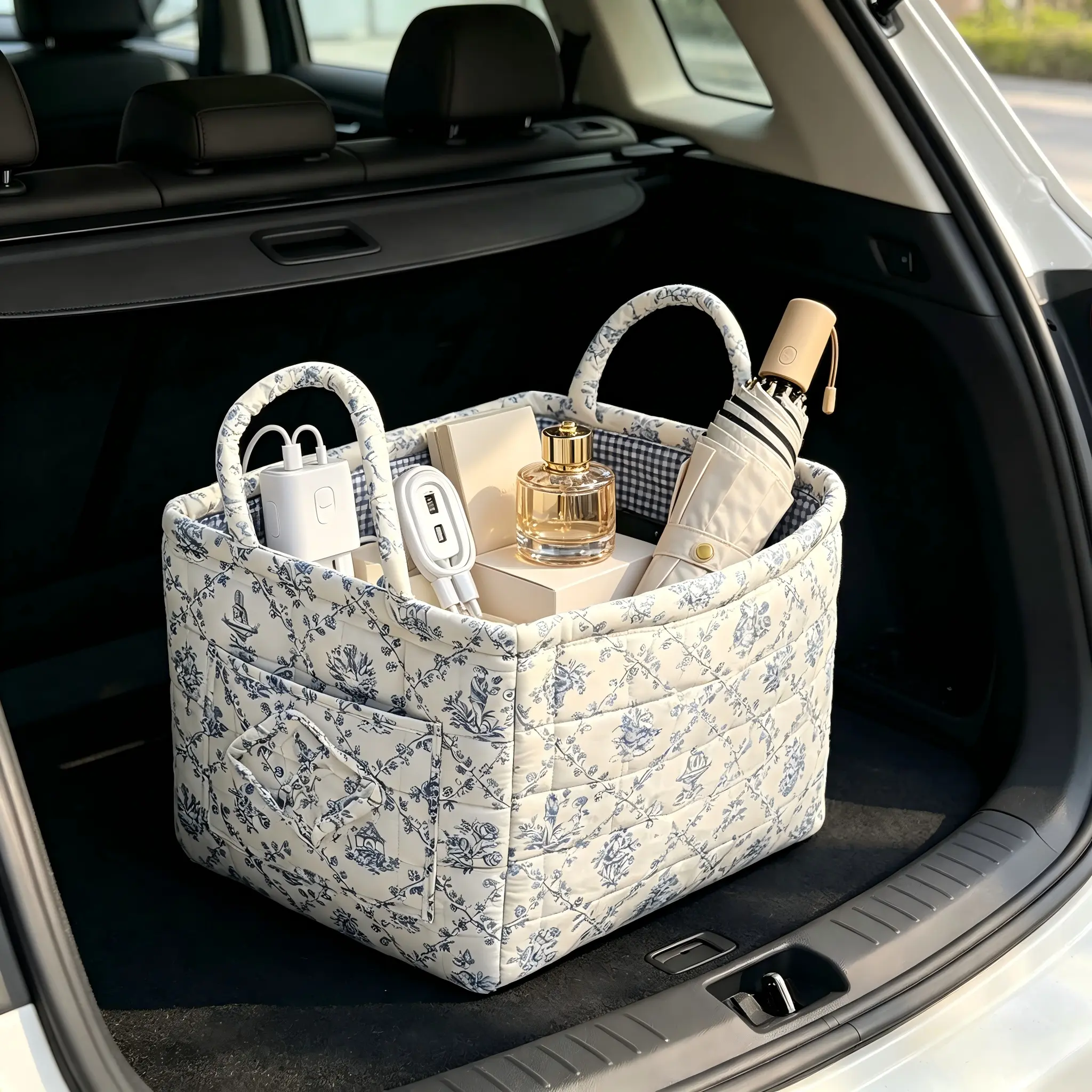 [SummWins][DealsForYouDays]Quilted Fabric Storage Basket - Large Capacity Room Organizer for Blankets, Clothes, Toys, Car Trunk/Backseat, Machine Washable 2026 Mother's Day Home Supply Gift