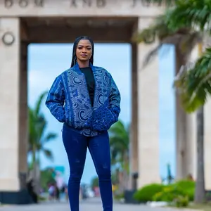 Handmade Ghana Ankara Unisex Bomber Jacket - Unique Hand-Cut & Sewn Statement Piece
