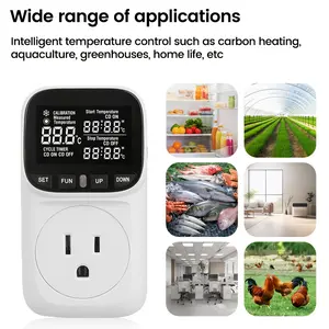 Heavy Duty 16A Digital Temperature Controller, Thermostat Plug with Heating Cooling & Timer, VA Display for Greenhouse, Incubator, Homebrew